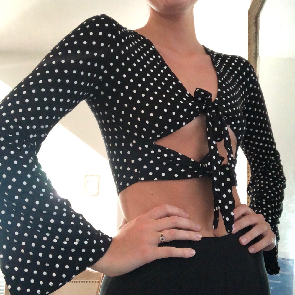nwt nasty gal tie front crop top